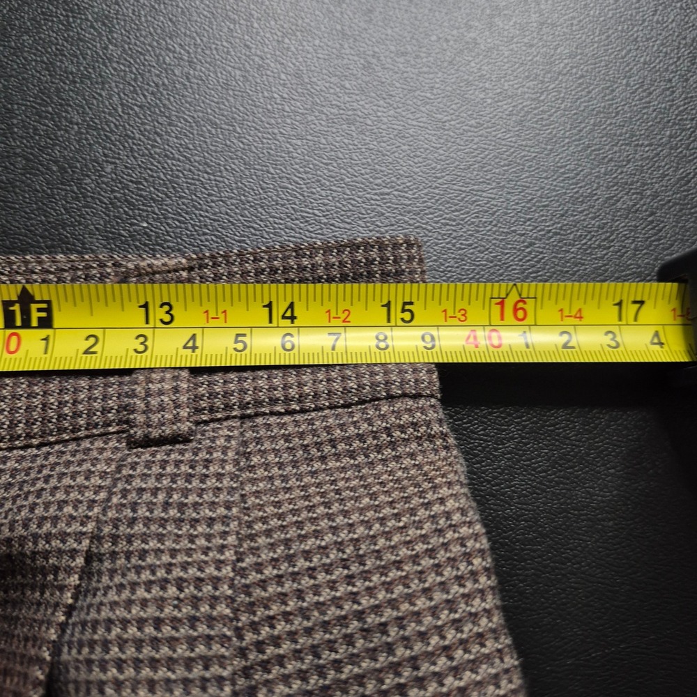 Harve Benard Petite 100% Wool Brown Houndstooth Pleated Dress Pants Size 14P - Picture 7 of 9